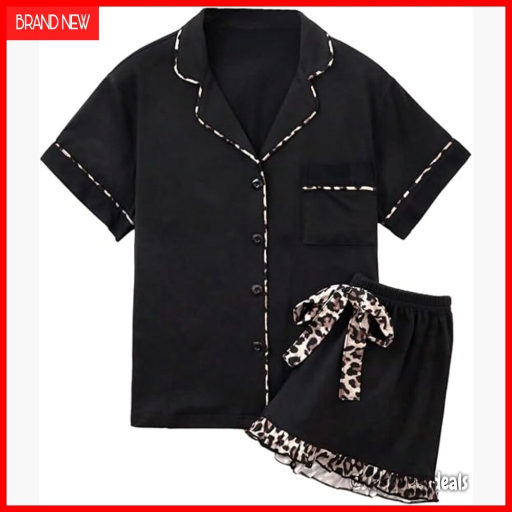 Medium Polyester Pajama Set With Button Front And… - image 1